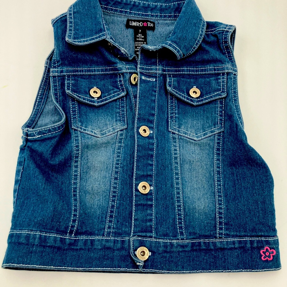 Young Girls SZ 7 Limited Too Denim vest